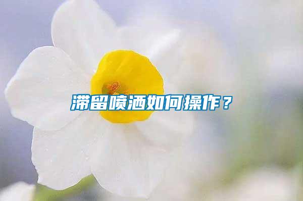 滯留噴灑如何操作？