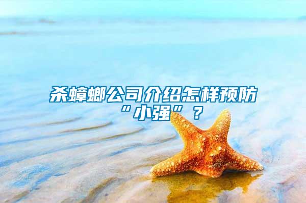 殺蟑螂公司介紹怎樣預(yù)防“小強”？