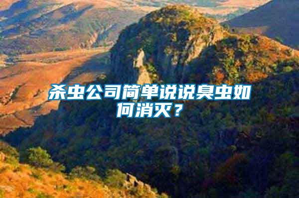 殺蟲公司簡(jiǎn)單說說臭蟲如何消滅？