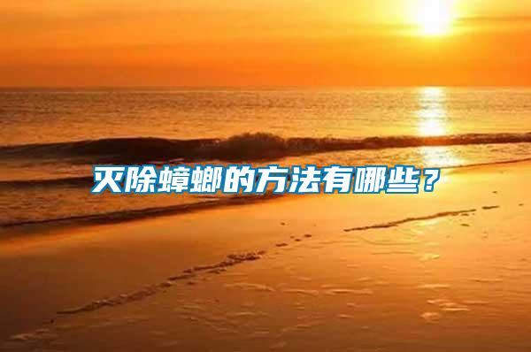 滅除蟑螂的方法有哪些？