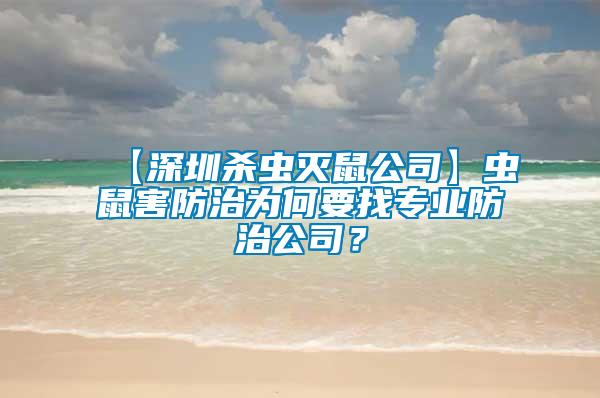 【深圳殺蟲滅鼠公司】蟲鼠害防治為何要找專業防治公司？