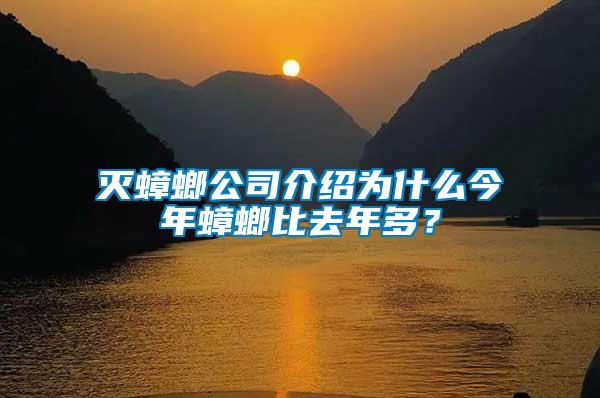 滅蟑螂公司介紹為什么今年蟑螂比去年多？