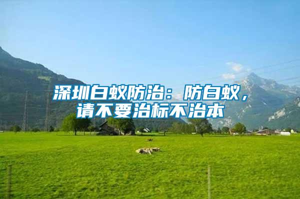 深圳白蟻防治：防白蟻，請不要治標不治本
