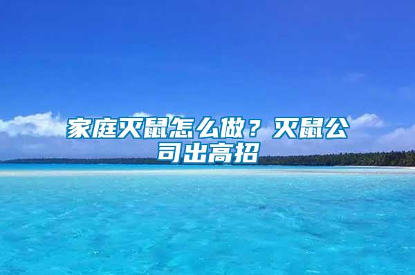家庭滅鼠怎么做？滅鼠公司出高招