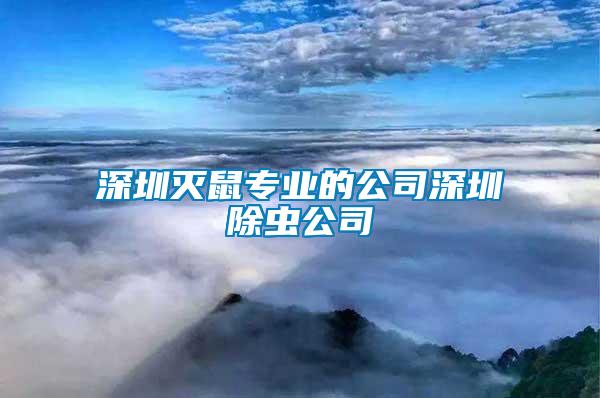 深圳滅鼠專業(yè)的公司深圳除蟲(chóng)公司