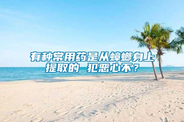有種常用藥是從蟑螂身上提取的 犯惡心不？