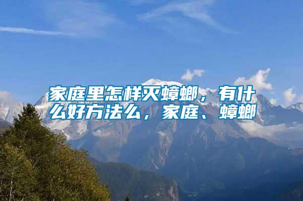 家庭里怎樣滅蟑螂，有什么好方法么，家庭、蟑螂