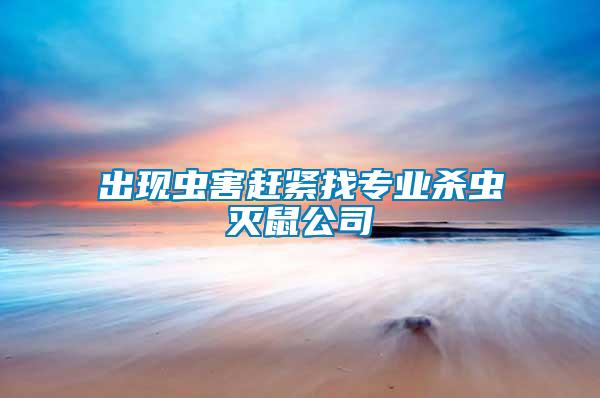 出現(xiàn)蟲(chóng)害趕緊找專業(yè)殺蟲(chóng)滅鼠公司