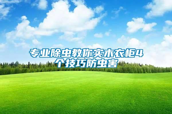 專業(yè)除蟲教你實(shí)木衣柜4個(gè)技巧防蟲害