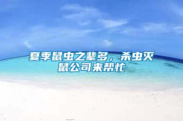 夏季鼠蟲之輩多，殺蟲滅鼠公司來幫忙