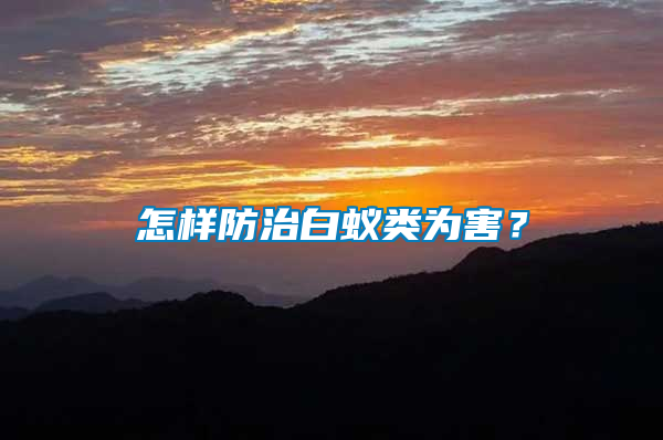 怎樣防治白蟻類為害？